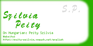 szilvia peity business card